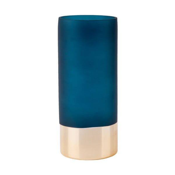 Modro-zlatá sklenená váza PT LIVING, výška 18,5 cm