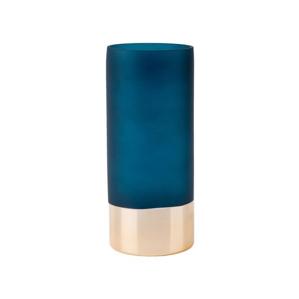 Modro-zlatá sklenená váza PT LIVING, výška 18,5 cm