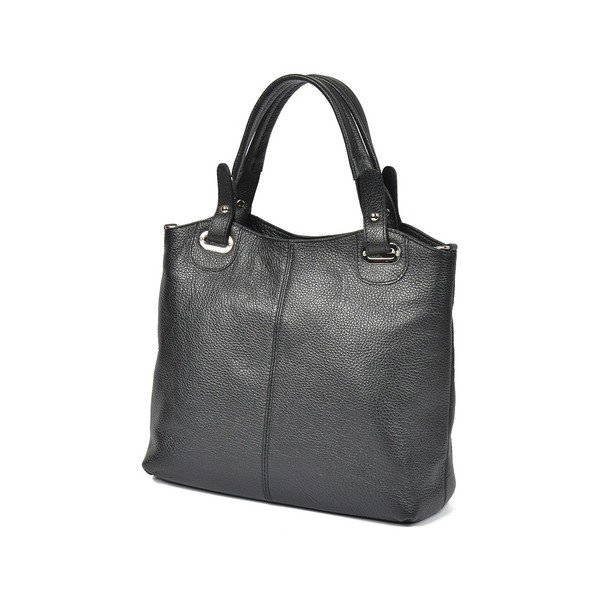 Čierna kožená kabelka Luisa Vannini Tote-image-3