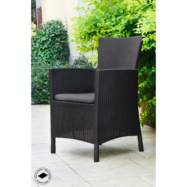 Tmavosivé plastové záhradné kreslo Lowa – Keter-image-3