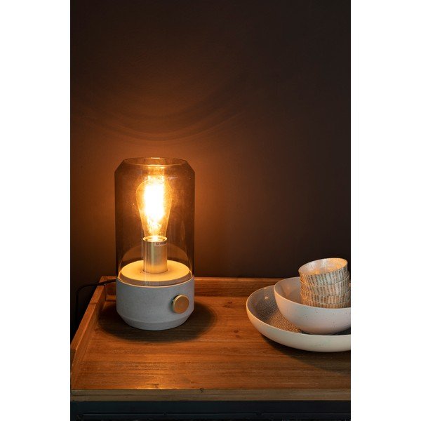 Sivá stolová lampa White Label Kato-image-4