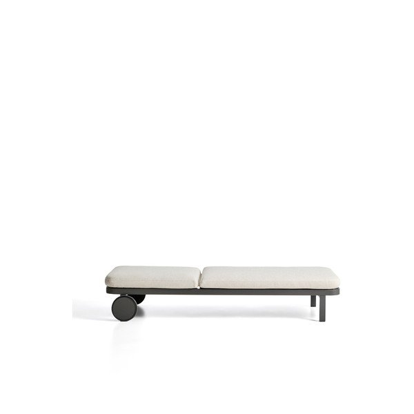 Tmavosivé kovové polohovacie záhradné ležadlo Kionia – Kave Home-image-3
