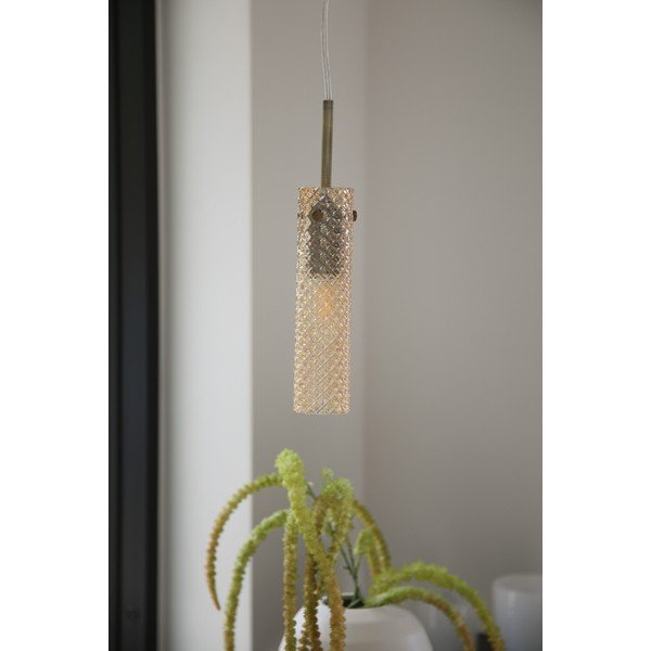 Sklenené závesné svietidlo v mosadznej farbe/jantárové ø5x27,5 cm Vibia – Markslöjd-image-1