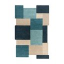 Modrý/béžový vlnený koberec 150x240 cm Abstract Collage – Flair Rugs