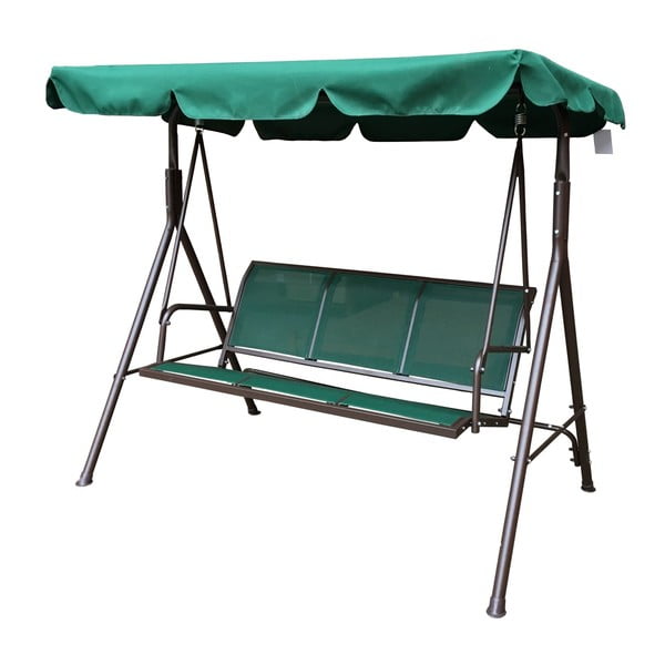 Zelená kovová záhradná hojdačka Confort – Rojaplast-image-1