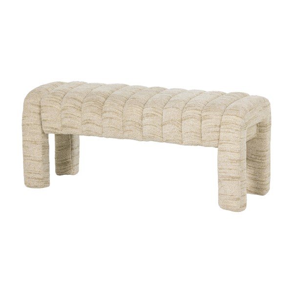 Béžová polstrovaná lavica z textílie buklé Frex – WOOOD-image-2