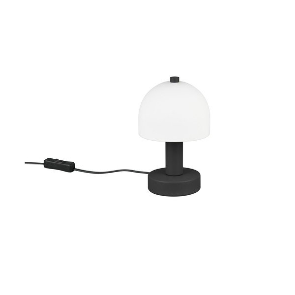 Čierno-biela stolová lampa so skleneným tienidlom (výška 19 cm) Glenn – Reality-image-3
