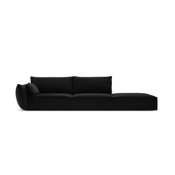 Čierna zamatová pohovka ľavý roh 264 cm Vanda – Mazzini Sofas