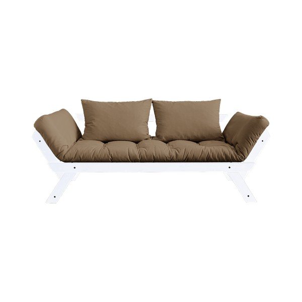 Rozkladacia pohovka s hnedým poťahom Karup Design Bebop White/Mocca
