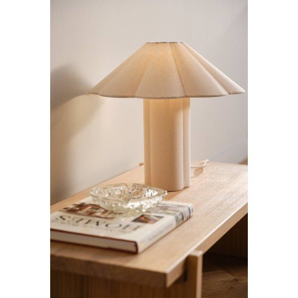 Krémovobiela ľanová stolová lampa (výška  38 cm) Gerd – Jotex-image-1