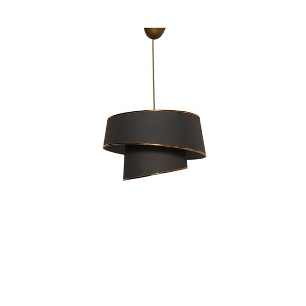 Závesné svietidlo v antracitovo-zlatej farbe s textilným tienidlom ø 32 cm Barette – Opviq lights