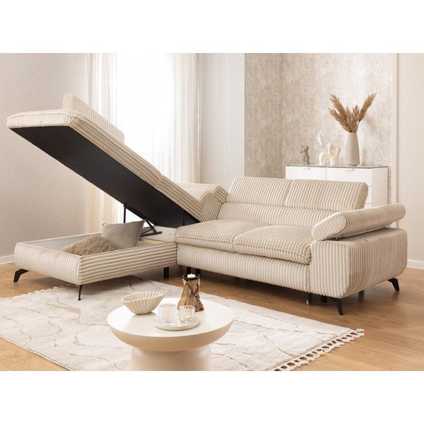 Béžová menčestrová rohová pohovka (ľavý roh/do L) Marbeya  – Ropez-image-4