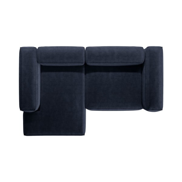 Tmavomodrá menčestrová rohová pohovka (ľavý roh/s leňoškou) Bergamo – Cosmopolitan Design-image-3