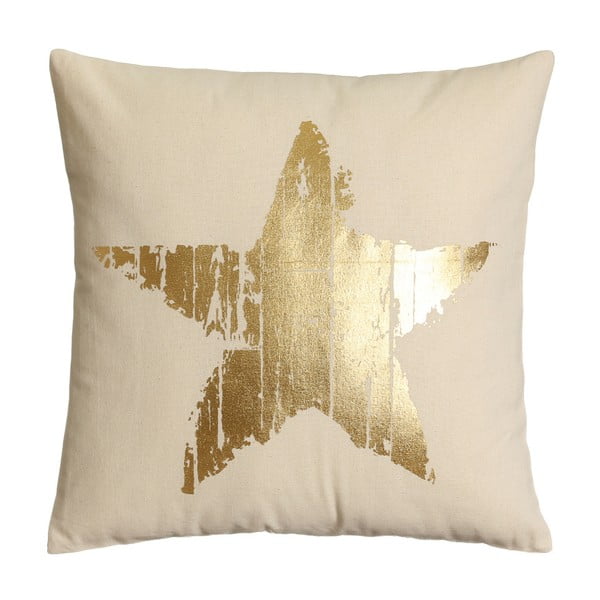 Bielo-zlatý vankúš Star Gold, 45x45 cm