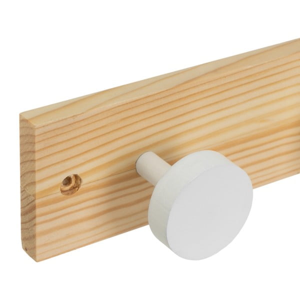 Biely/v prírodnej farbe nástenný vešiak z borovicového dreva 40 cm Anillos – Casa Selección-image-1