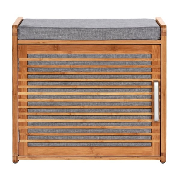 Sivo-hnedá bambusová skrinka na topánky s lavicou Bahari – Wenko-image-2