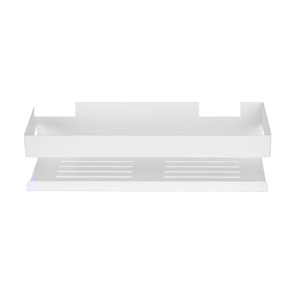 Matne biela kúpeľňová polička bez vŕtania Turbo-loc z nehrdzavejúcej ocele Genova – Wenko-image-3