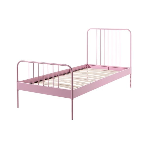 Ružová kovová detská posteľ Vipack Jack, 90 × 200 cm