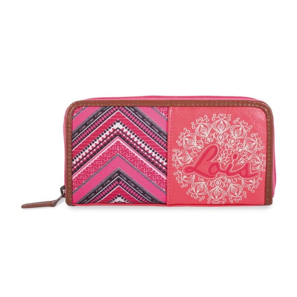 Ružovo-biela peňaženka Lois, 11 x 8 cm