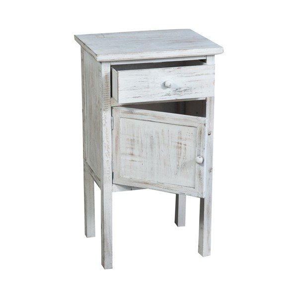 Biely drevený nočný stolík Biscottini Bedside-image-2