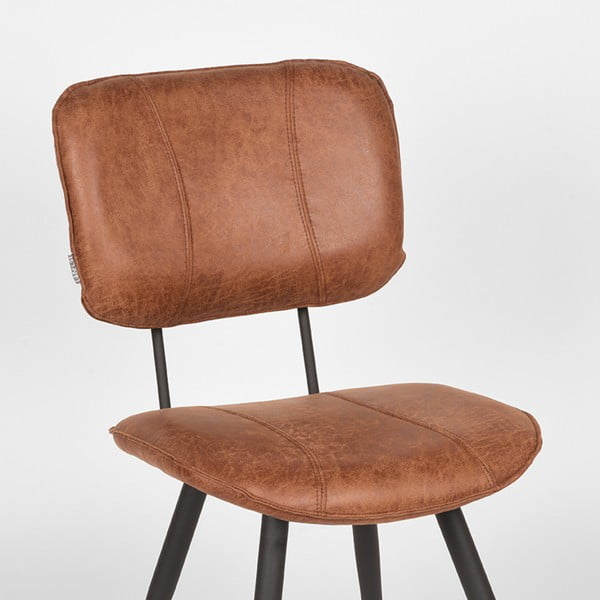 Koňakovohnedé kožené jedálenské stoličky v súprave 2 ks Fos – LABEL51-image-1