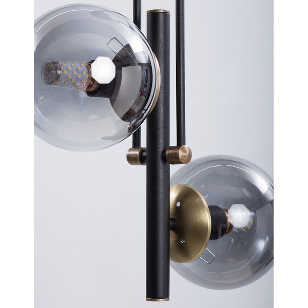 Čierne stropné svietidlo so skleneným tienidlom ø 15 cm Libra – Squid Lighting-image-3