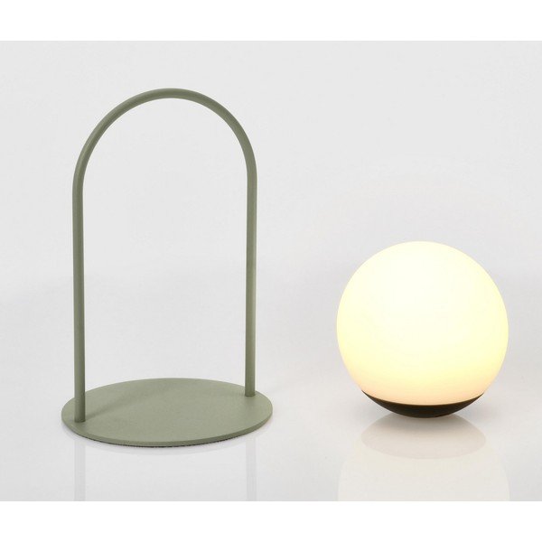 Zelená LED stolová lampa so stmievačom s plastovým tienidlom (výška  21 cm) Pansy – Bizzotto-image-1