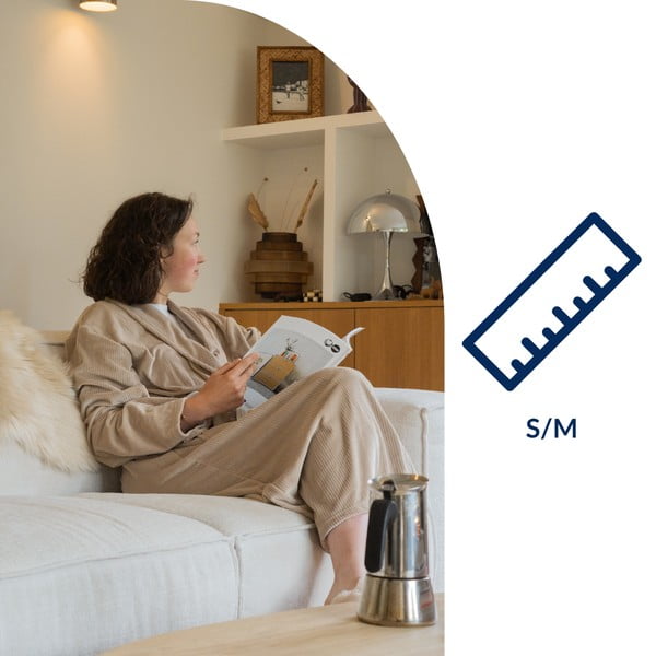 Taupe župan z mikroplyšu veľkosť S/M Elena – Tiseco Home Studio-image-2