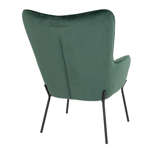 Zelené zamatové kreslo Glasgow – Bonami Essentials-image-4