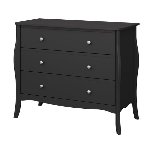 Čierna nízka komoda 97x80 cm Baroque - Tvilum-image-1