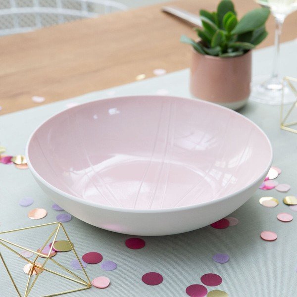 Bielo-ružová porcelánová servírovacia miska Villeroy & Boch Leaf, ⌀ 26 cm-image-1