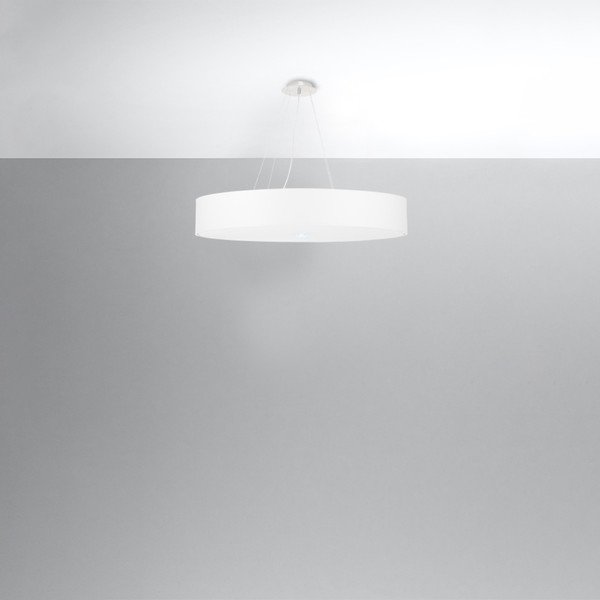 Biele závesné svietidlo s textilným tienidlom ø 80 cm Herra – Sollux-image-3
