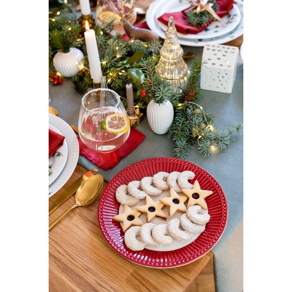 Červené podtácky v súprave 4 ks – Linen Tales-image-1