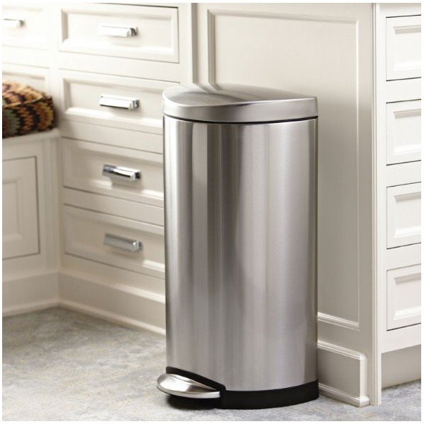 Strieborný pedálový kôš simplehuman, 30 l-image-1