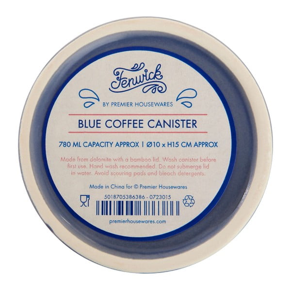 Modrá dóza na kávu s bambusovým vrchnákom Premier Housewares Fenwick-image-1