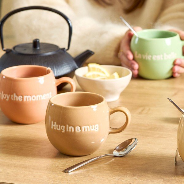 Hnedý kameninový hrnček 420 ml Muggies – Salt&Pepper-image-1