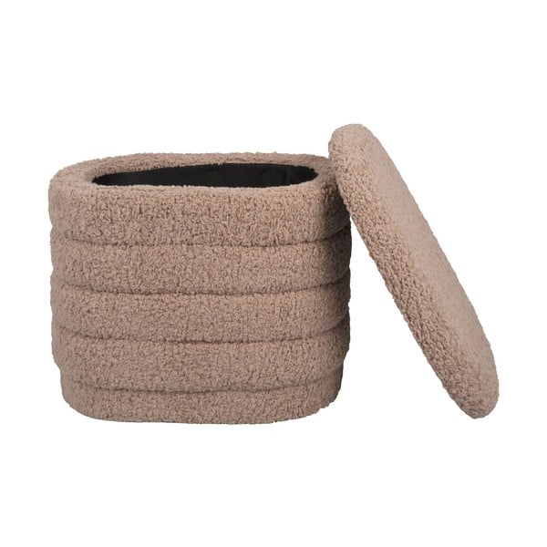 Hnedý oválny puf s úložným priestorom Leitmotiv Cuddly