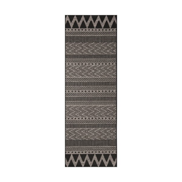 Čierno-béžový vonkajší koberec NORTHRUGS Sidon, 70 x 200 cm