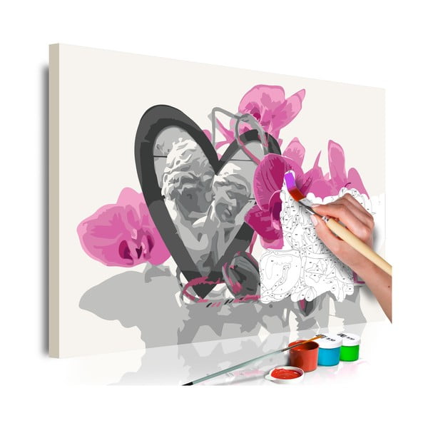 DIY set na tvorbu vlastného obrazu na plátne Artgeist Heart Orchid, 60 × 40 cm