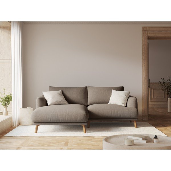 Taupe rohová pohovka (ľavý roh/s leňoškou) Naomi – Micadoni -image-1