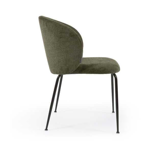 Zelené čalúnené jedálenské kreslo Minna – Kave Home-image-3