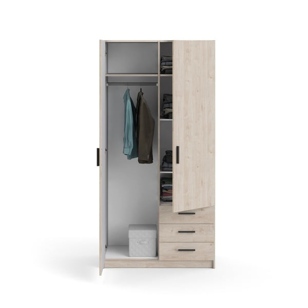 Šatníková skriňa v dekore duba v prírodnej farbe 99x200 cm Sprint – Tvilum-image-2