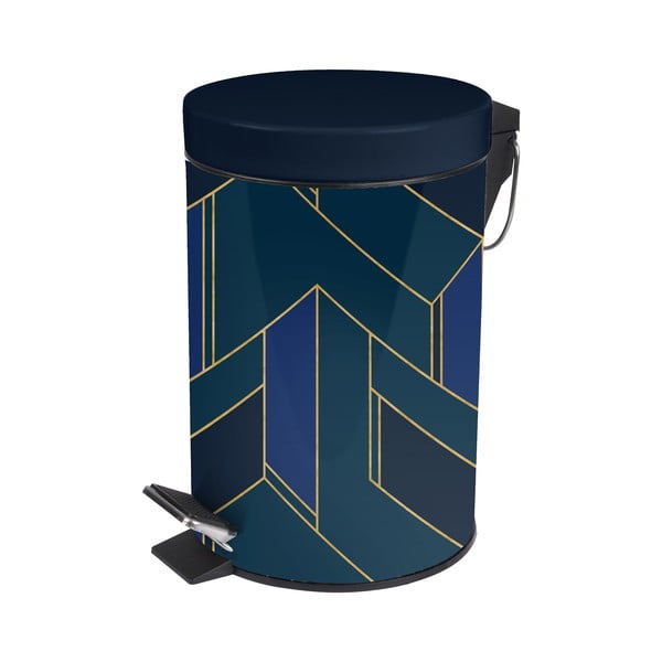Tmavomodrý nášľapný kovový odpadkový kôš 3 l Achille – douceur d'intérieur