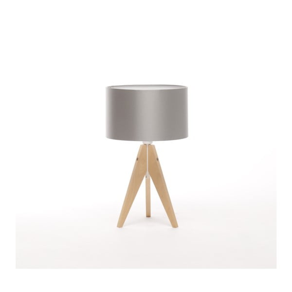 Sivá stolová lampa 4room Artist, breza, Ø 25 cm