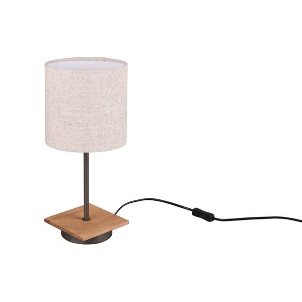 Stolová lampa v béžovo-prírodnej farbe s textilným tienidlom (výška 40 cm) Elmau – Trio