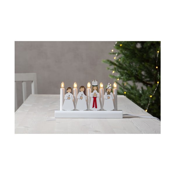 Biely vianočný LED svietnik Star Trading Julia, dĺžka 28 cm