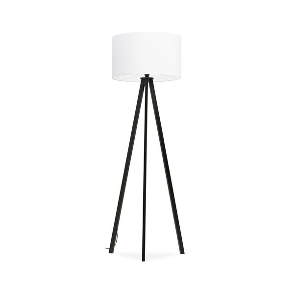 Stojacia lampa s čiernou konštrukciou a bielym tienidlom Kokoon Trivet