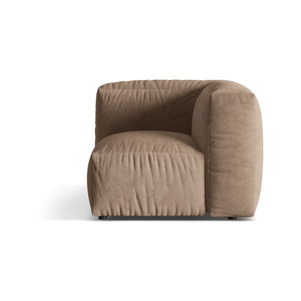 Svetlohnedý zamatový modul pohovky (variabilný) Martina – Micadoni 