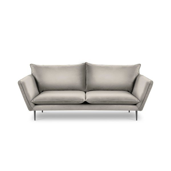 Béžová zamatová pohovka Mazzini Sofas Acacia, dĺžka 225 cm
