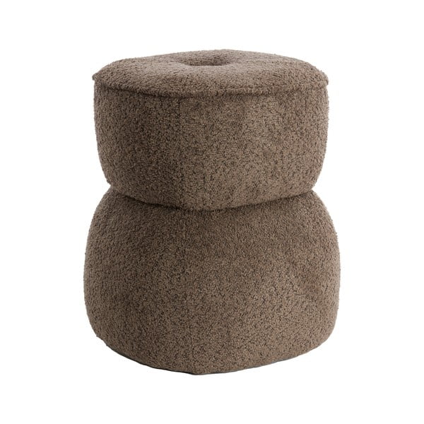 Hnedý taburet z textílie buklé Leyla – Light & Living-image-3